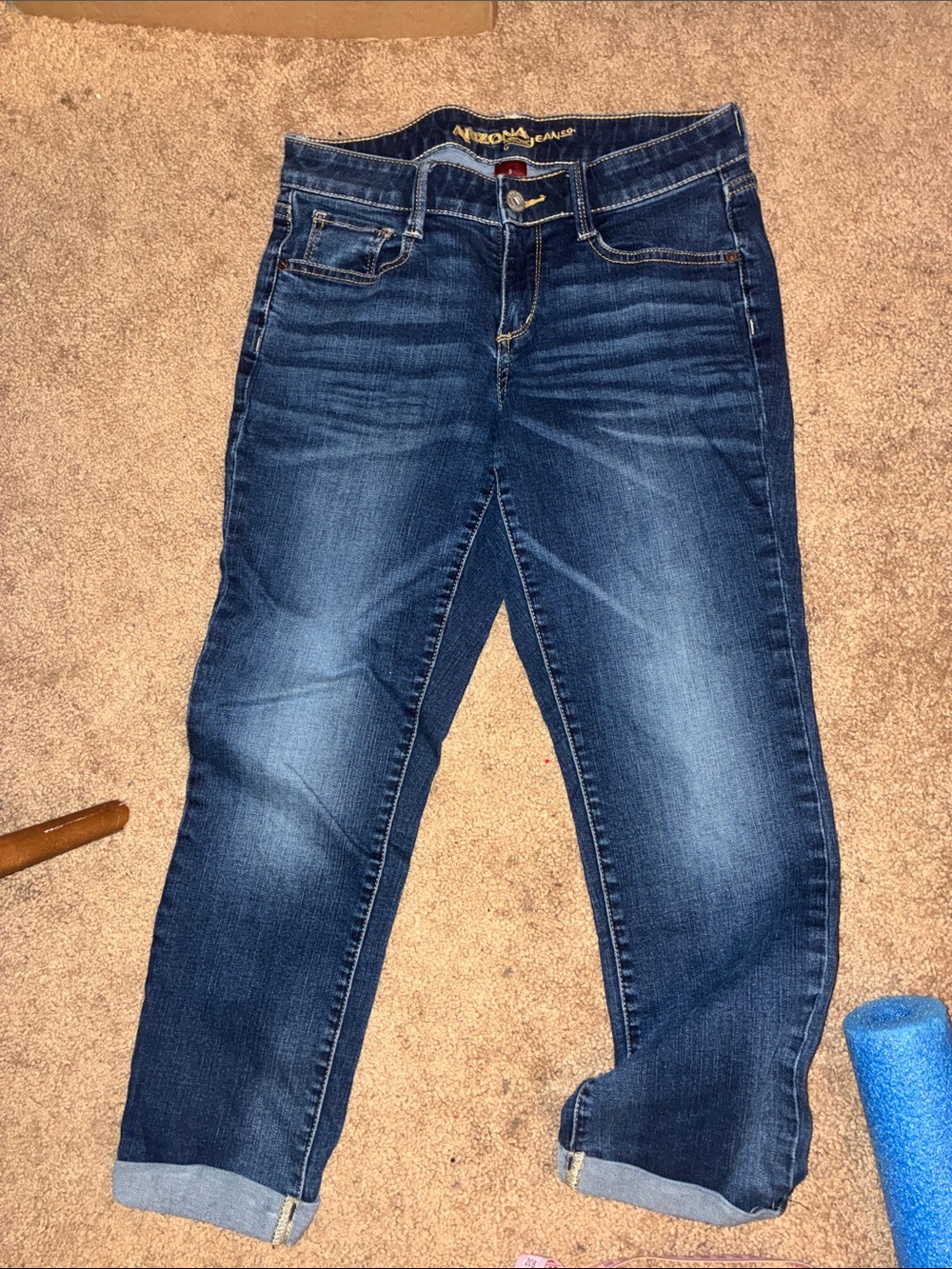 Arizona Jean Company Women's Medium Dark Blue Boyfriend Jeans